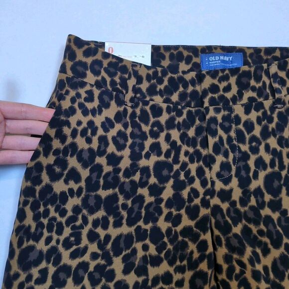 Old Navy Harper Mid Rise Pants Womens Sz 0 Leopard Cheetah Brown Black 28x25 NWT - Picture 7 of 13